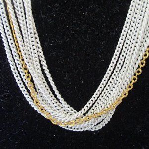 Vintage White/Gold Tone Chain Necklace